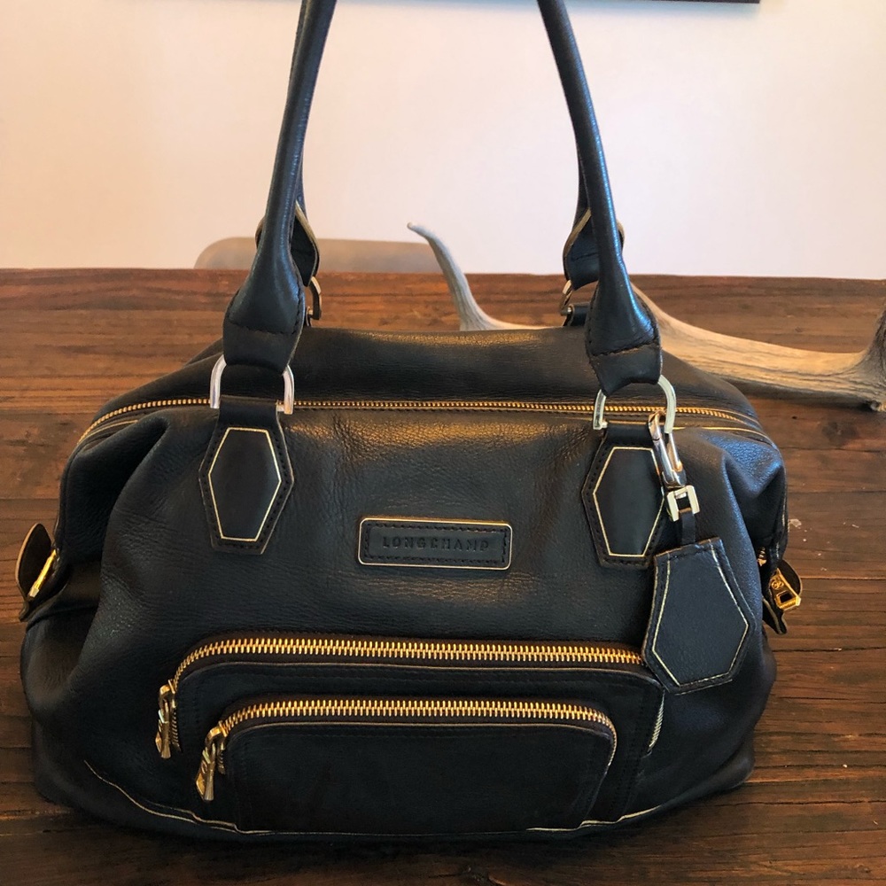 Black Longchamp doctors bag.